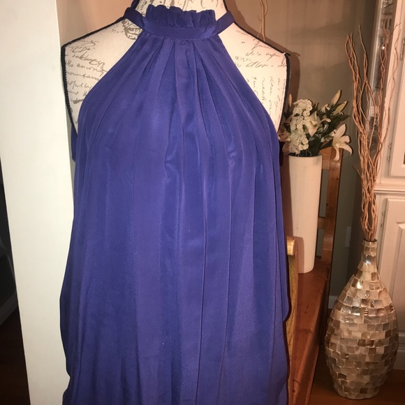 Blue long sleeve sleeveless blouse - Picture 7 of 8